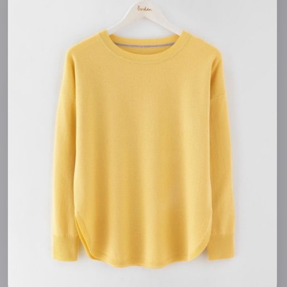 Boden Sunny Yellow Crew Neck Sweater